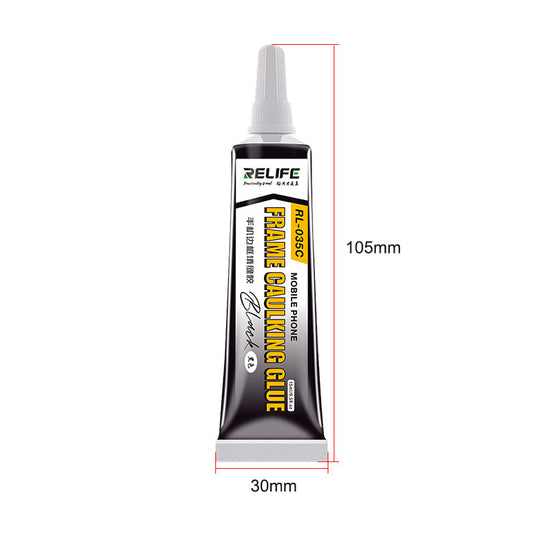 [RL-035C] [Black] RELIFE Mobile Phone Frame Caulking Glue For Elastic Bonding Cracked Back Housing Screen Light Leakage Repair Adhesive