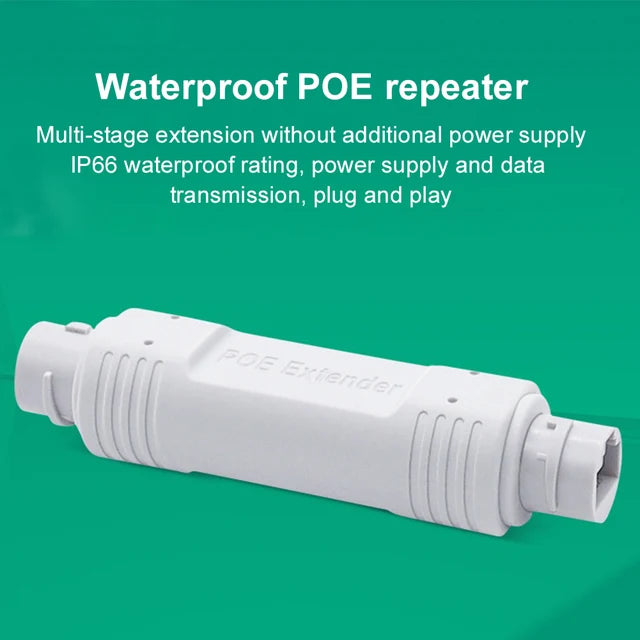 Cargue la imagen en el visor de la galería, IP66 Waterproof 48V POE Extender/Repeater 100m Outdoor Plug&amp;Play
