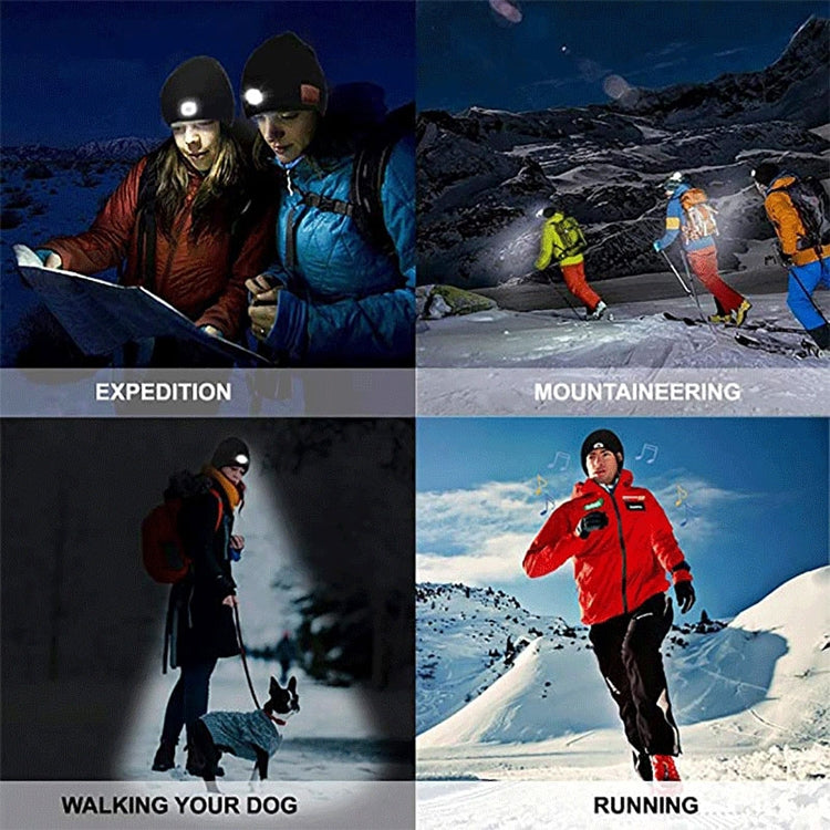 Load image into Gallery viewer, Outdoor Night Running Night Fishing LED Light Illumination Bluetooth 5.0 Knitted Hat - Polar Tech Australia
