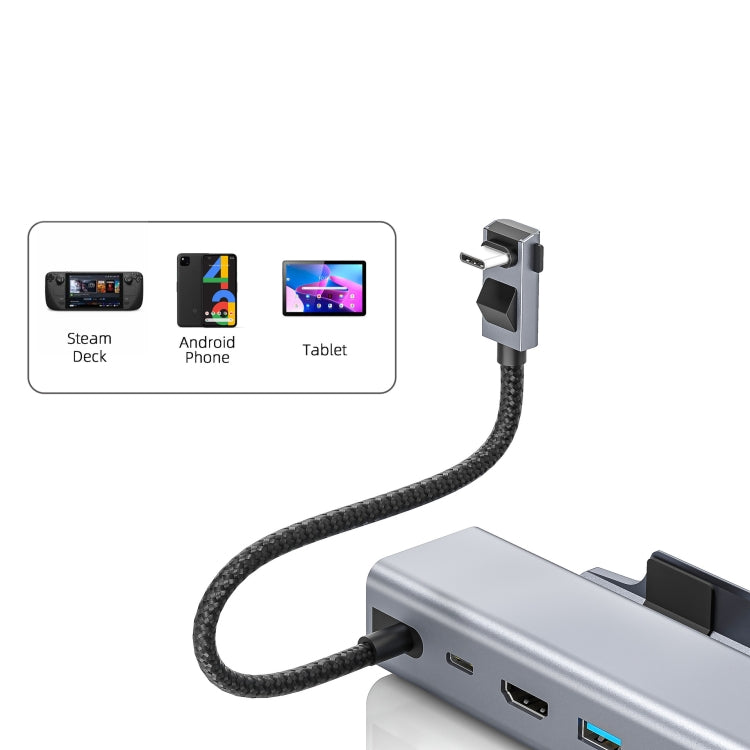 Load image into Gallery viewer, For Steam Deck HDMI+RJ45+2 USB 3.0 +USB-C/Type-C 3.0+USB-C PD 100W 6-In-1 Base Docking Station Bracket - Polar Tech Australia
