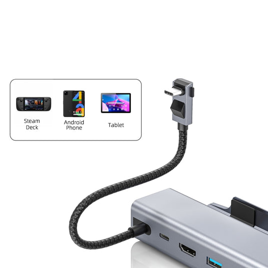 For Steam Deck HDMI+RJ45+2 USB 3.0 +USB-C/Type-C 3.0+USB-C PD 100W 6-In-1 Base Docking Station Bracket - Polar Tech Australia