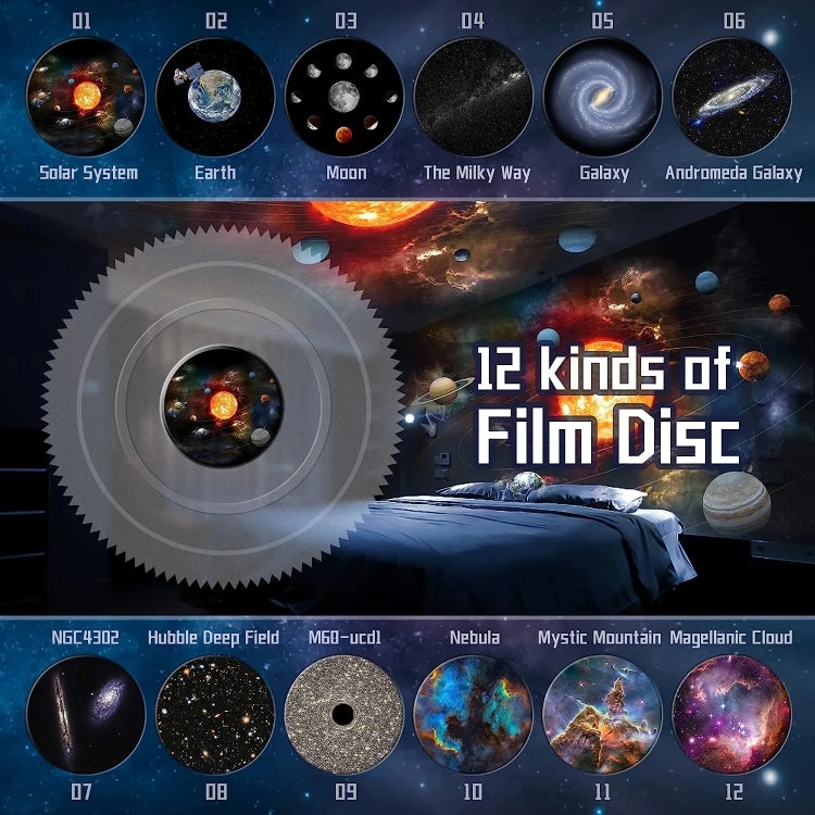Load image into Gallery viewer, Galaxy Night Light Star Projector LED Table Lamp Children Room Decor With 12pcs Film Disc - Polar Tech Australia
