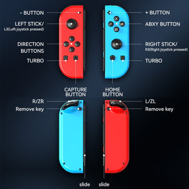 Chargez l&#39;image dans la visionneuse de la galerie, JOY-02 Gaming Left And Right Handle With RGB Lights Body Feel Bluetooth Gamepad For Switch / Switch OLED / Switch Pro / Switch Lite / Switch Joycon - Polar Tech Australia
