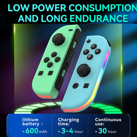 JOY-02 Gaming Left And Right Handle With RGB Lights Body Feel Bluetooth Gamepad For Switch / Switch OLED / Switch Pro / Switch Lite / Switch Joycon - Polar Tech Australia