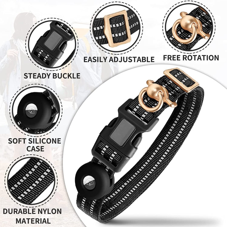 Load image into Gallery viewer, For AirTag Tracker Silicone Sleeve Medium Dog Collar Nylon Reflective Anti-Tangle Pet Collar - Polar Tech Australia
