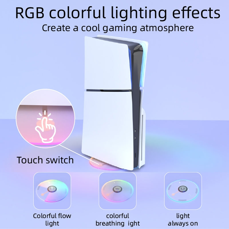 Load image into Gallery viewer, PS5 Slim Simple Storage Base Light Version RGB Colorful Vertical Storage Bracket - Polar Tech Australia
