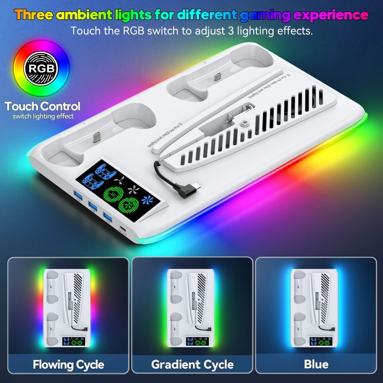 Cargue la imagen en el visor de la galería, PS5 Slim / PS5 iplay HA-8008 Cooling Bracket Headphone Organiser Grip Holder Charger - Polar Tech Australia

