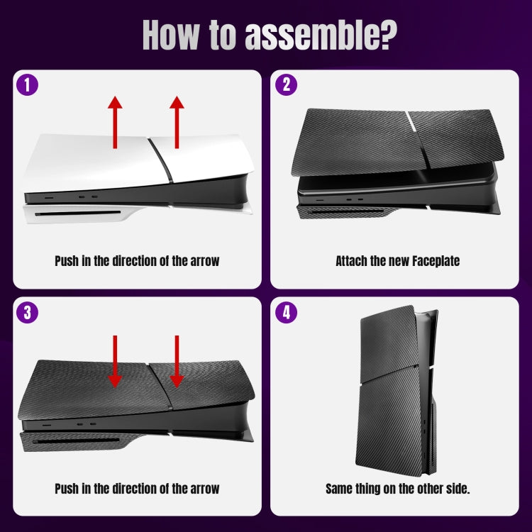 Cargue la imagen en el visor de la galería, For PS5 Slim Carbon Fiber Replacement Shell Protective Faceplate - Polar Tech Australia
