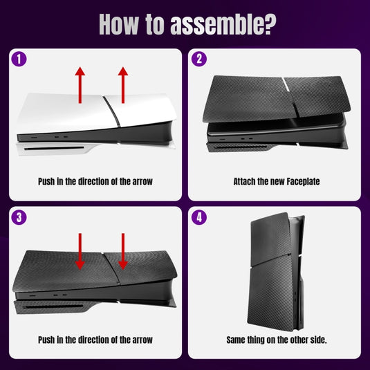 For PS5 Slim Carbon Fiber Replacement Shell Protective Faceplate - Polar Tech Australia