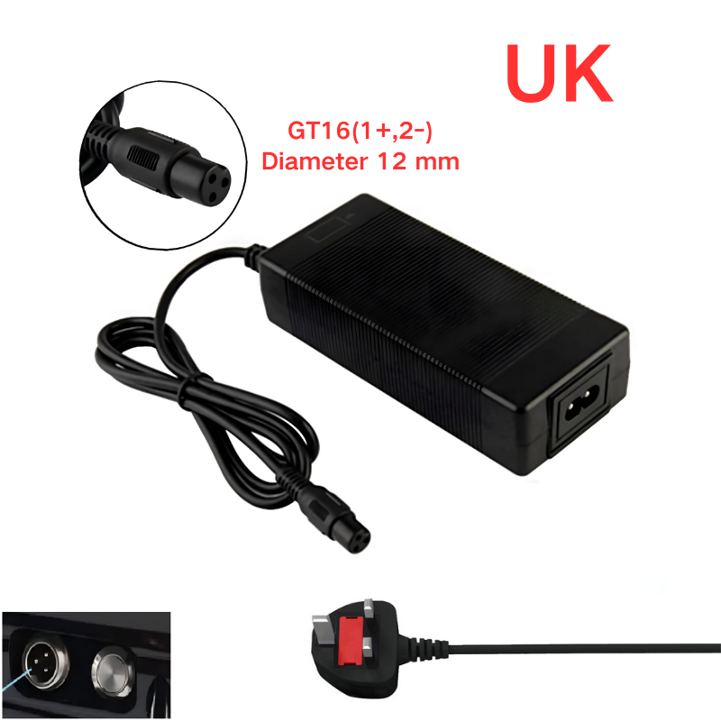 Cargue la imagen en el visor de la galería, [48V-54.6V/3A][GX16 Plug] Universal For 48V 13S Li-Ion Lithium Battery Pack Electric Scooter EBike AC Power Adapter Charger
