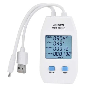 Cargue la imagen en el visor de la galería, [UT658DUAL] UNI-T USB Tester Charger Type A/C Fast Charge Current Capacity Energy Resistance Tester USB Power Meter - Polar Tech Australia
