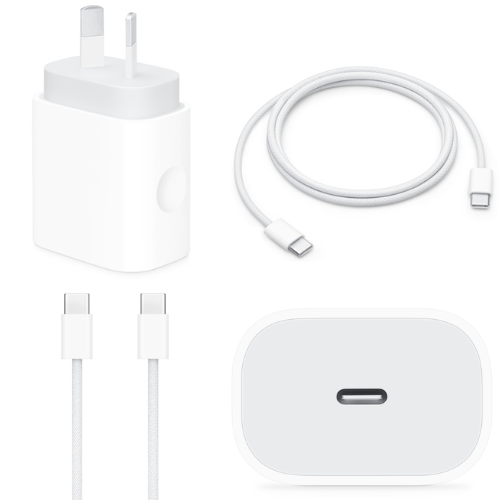 Cargue la imagen en el visor de la galería, [Bundle] Apple OEM 20W Fast PD USB-C Port Wall Charger + USB-C to USB-C Cable (1M)
