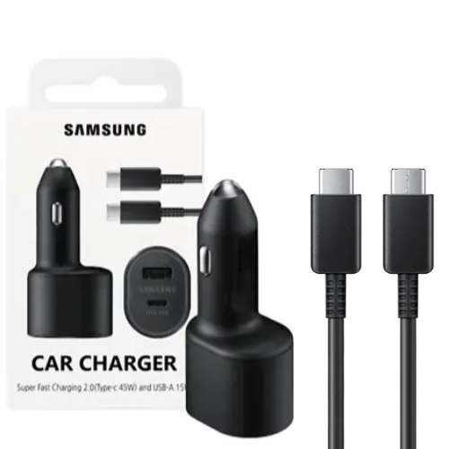 Chargez l&#39;image dans la visionneuse de la galerie, [With Cable] Samsung 60W Dual Port (45W Fast PD Type-C USB-C + 15W USB QC 3.0) Car Charger Power Adapter - Polar Tech Australia
