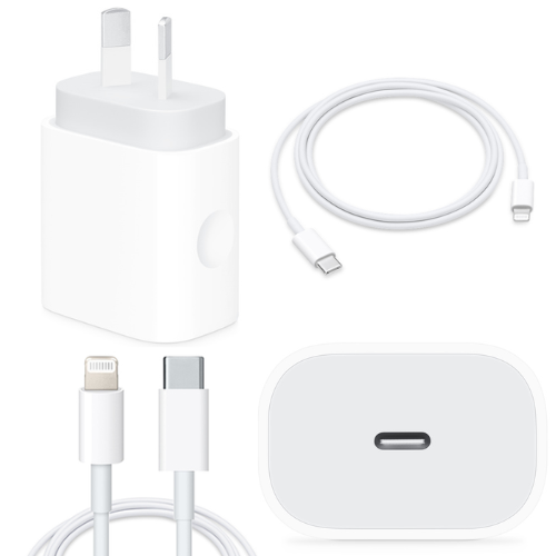 [Bundle] Apple OEM 20W Fast PD USB-C Port Wall Charger + USB-C to Lighting Cable