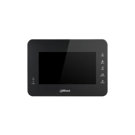 [DHI-VTH1560B] Dahua IP Indoor 7 inch Residential / Apartment Intercom Touch Screen Monitor Black Requires VTNS1060AA or 12VDC Connection - Polar Tech Australia