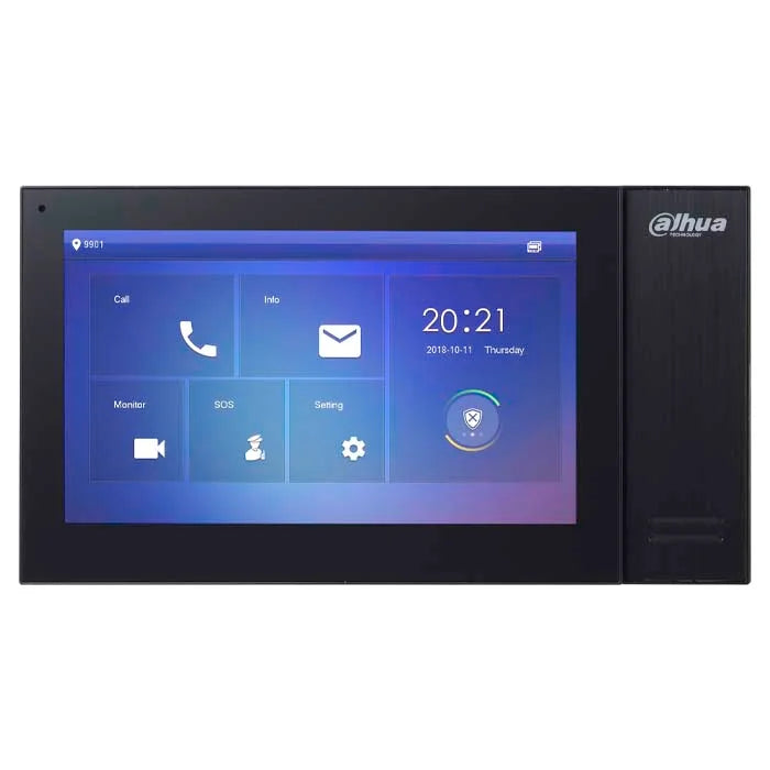 Cargue la imagen en el visor de la galería, [VTH2421FB-P] Dahua IP Intercom System Villa Indoor Monitor 7 Inch Touch Screen PoE BLACK - Polar Tech Australia
