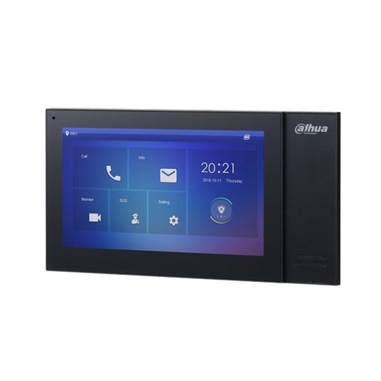 [DHI-VTH2421FB-P] Dahua IP Indoor 7inch Residential / Apartment Intercom Touch Screen Monitor Black - Polar Tech Australia