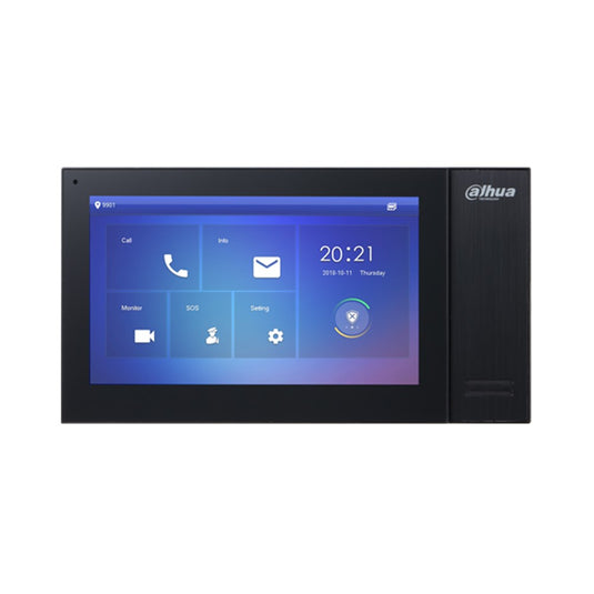 [DHI-VTH2421FB-P] Dahua IP Indoor 7inch Residential / Apartment Intercom Touch Screen Monitor Black - Polar Tech Australia