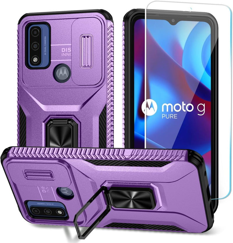 Load image into Gallery viewer, [Magnetic Ring Kickstand][Slide Camera Cover] Motorola Moto G Play 2023/Moto G Pure/Moto G Power 2022 - Shield Shockproof Rugged Heavy Duty Case - Polar Tech Australia
