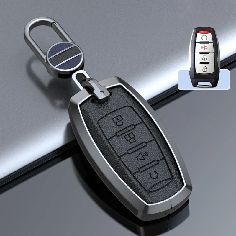 Cargue la imagen en el visor de la galería, Great Wall Zinc Alloy Leather Car Key Fob Case Cover For GWM Cannon (Pao) Passenger, Commercial
