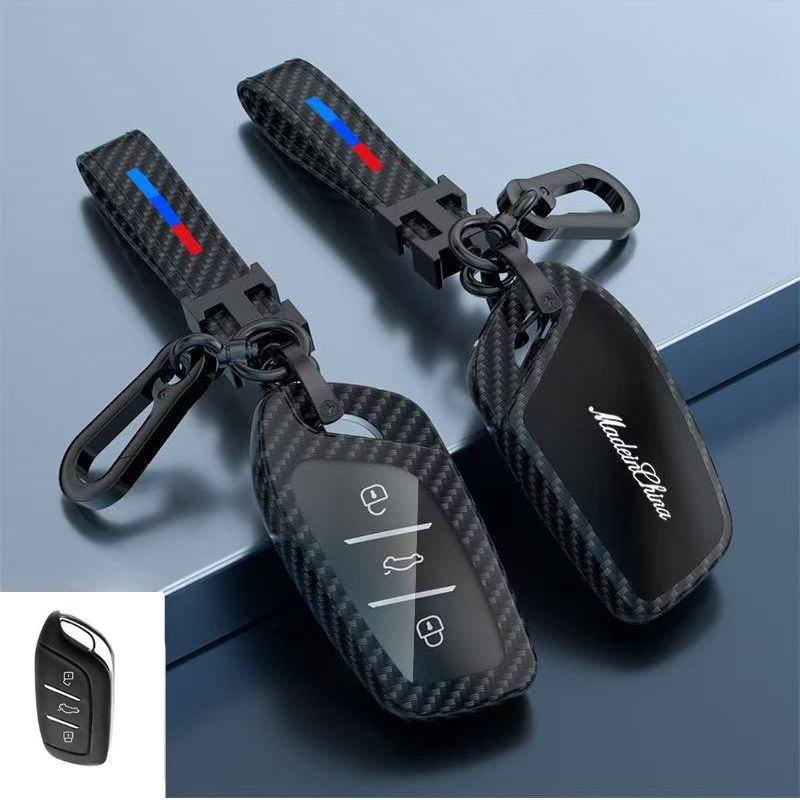 Cargue la imagen en el visor de la galería, Roewe Zinc Alloy + Carbon Fiber Texture Car Key Fob Case Cover For RX3, RX5, RX5 Plus, RX8, ERX5, i5, i6
