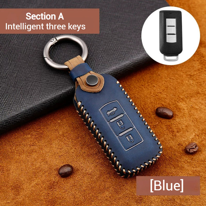 Cargue la imagen en el visor de la galería, Mitsubishi Genuine Leather Full Protection Smart Key Fob Case Cover For Outlander, ASX, Pajero Sport, Eclipse Cross
