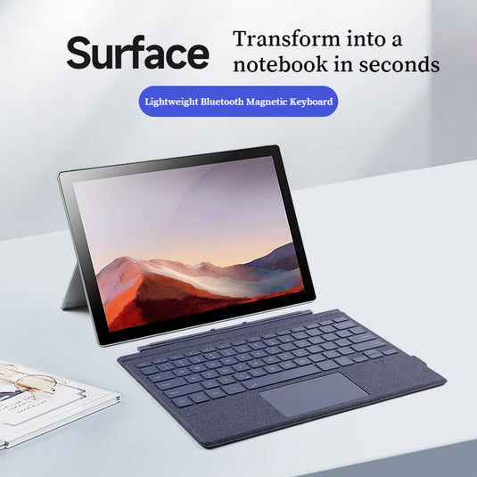 [With RGB Backlit] Microsoft Surface Pro 3/4/5/6/7/7 Plus - Compatible Ultra Thin Wireless Bluetooth Magnetic Touch Keyboard