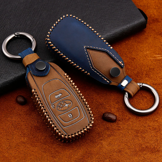 Subaru Cowhide Leather Car Key Fob Protective Cover Case For Outback, Ascent, Forester, Crosstrek, Legacy, Impreza, WRX - Polar Tech Australia