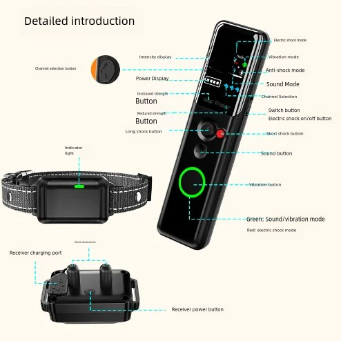 Cargue la imagen en el visor de la galería, PAPANI Intelligence Rechargeable Remote control Dog Training waterproof Digital display Collar - Polar Tech Australia
