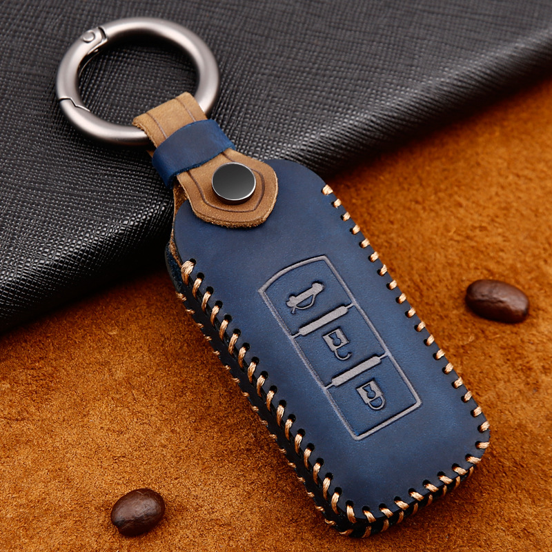 Cargue la imagen en el visor de la galería, Mitsubishi Genuine Leather Full Protection Smart Key Fob Case Cover For Outlander, ASX, Pajero Sport, Eclipse Cross
