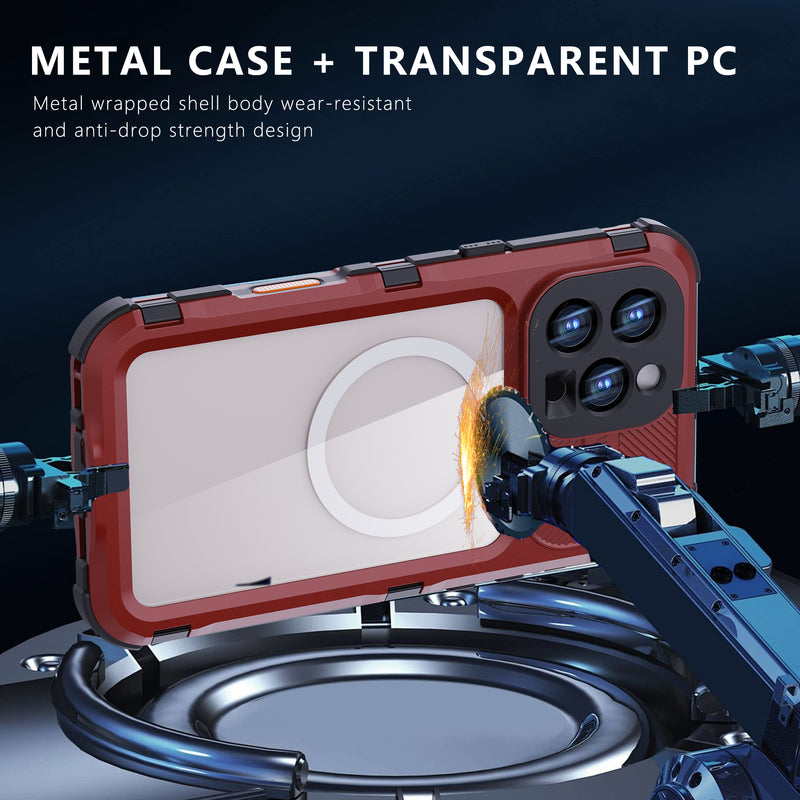 Chargez l&#39;image dans la visionneuse de la galerie, [M Series][Magsafe Compatible] Apple iPhone 14 / 14 Plus / 14 Pro / 14 Pro Max - Redpepper Metal Heavy Duty Waterproof Magnetic Silicone Phone Case With Lanyard - Polar Tech Australia
