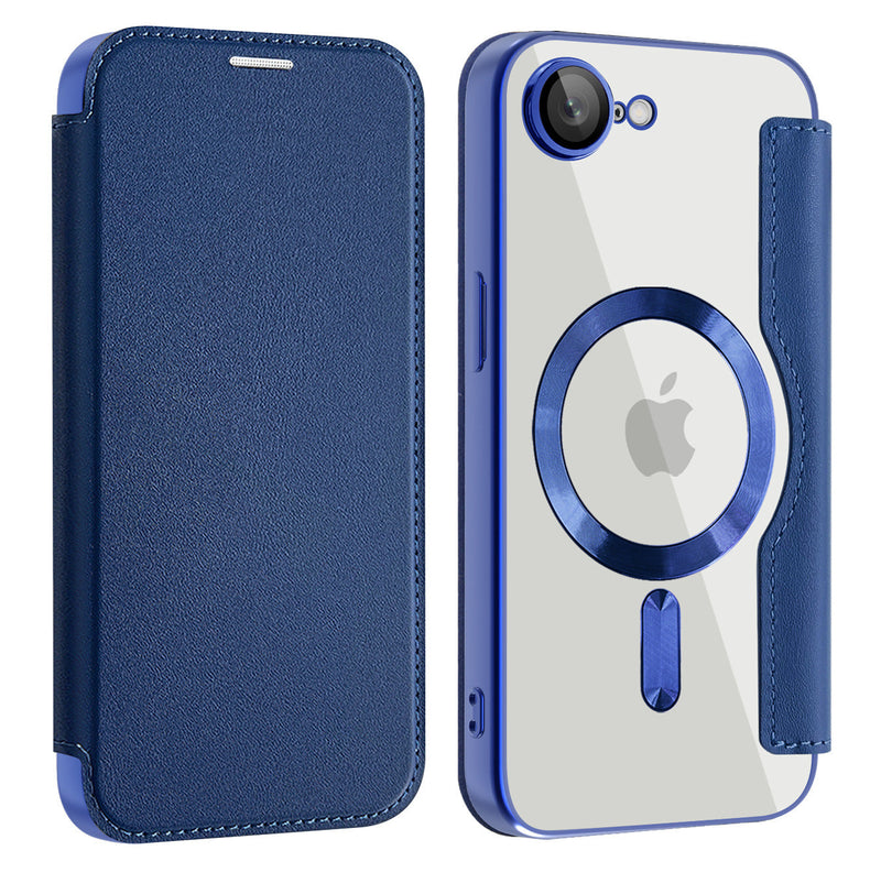 Load image into Gallery viewer, [Magsafe Compatible][With Card Slot] Apple iPhone 16e Golden Shield Magnetic Flip Leather Case - Polar Tech Australia
