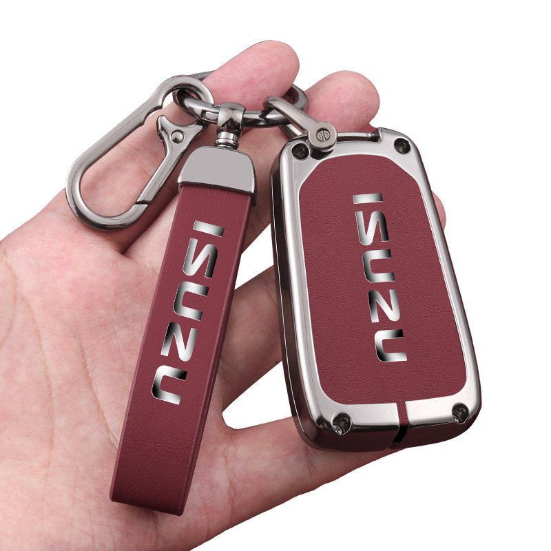 Chargez l&#39;image dans la visionneuse de la galerie, Isuzu Zinc Alloy PU Leather Car Key Fob Case Cover For D-MAX, MUX
