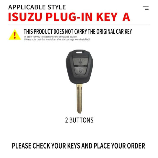 Isuzu Metal Shell & Soft Silicone Full Protection Car Key Fob Case Cover For MU-X, D-MAX