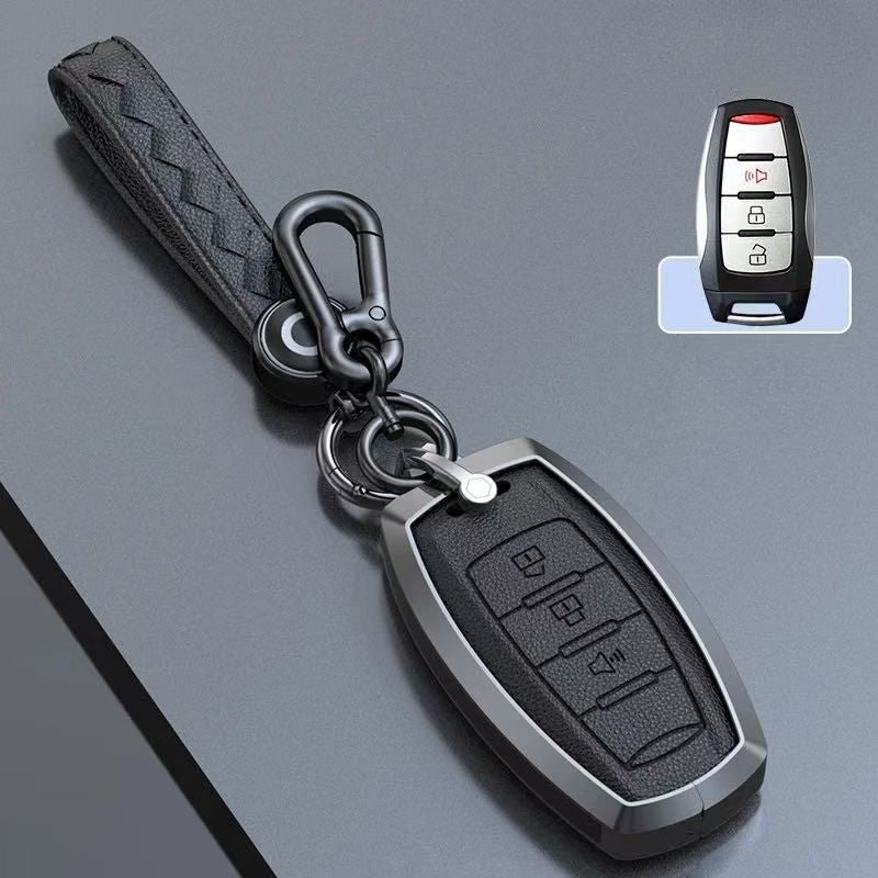 Cargue la imagen en el visor de la galería, Great Wall Zinc Alloy Leather Car Key Fob Case Cover For GWM Cannon (Pao) Passenger, Commercial
