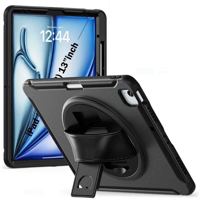 Cargue la imagen en el visor de la galería, Apple iPad Air 6 13” &amp; iPad Pro 3/4/5/6 12.9&quot;   - 360 Degree Rotate Shockproof Heavy Duty Tough Stand Case Cover With Pen Holder - Polar Tech Australia
