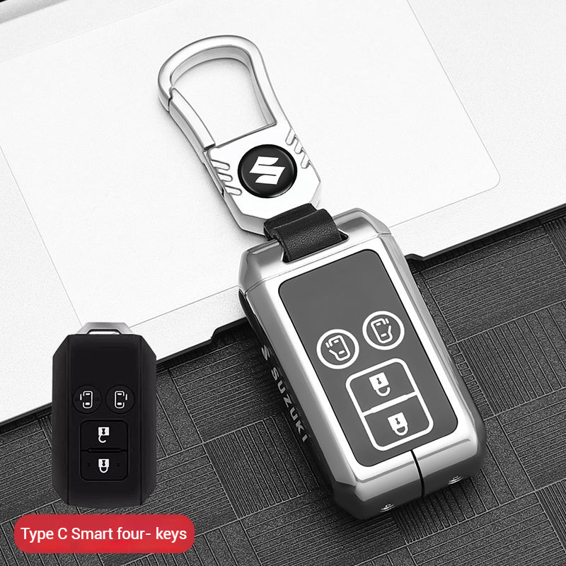 Load image into Gallery viewer, Suzuki Zinc Alloy + Silicone Car Key Fob Case Cover For Dzire, Ertiga, Vitara, Brezza, Baleno, HustlerJimny, - Polar Tech Australia
