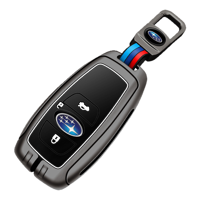 Cargue la imagen en el visor de la galería, Subaru Metal Shell &amp; Soft Silicone Full Protection Remote Car Key Fob Case Cover For Outback, Forester, Impreza, WRX, XV, Crosstrek, Legacy
