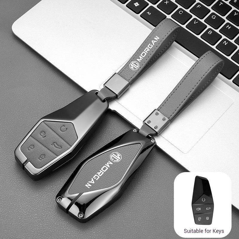 Cargue la imagen en el visor de la galería, MG 360° Full Metal Protection + PU Leather Car Key Fob Case Cover For MG5, MG6, MG7, ZS, HS, ONE
