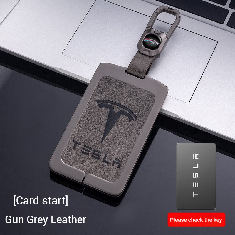 Cargue la imagen en el visor de la galería, Tesla Metal + PU Leather Smart Key Card Case for Model 3, S, Y, X
