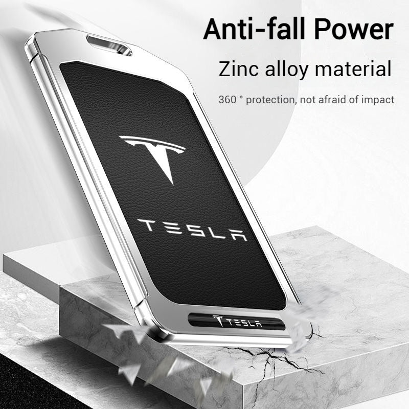 Cargue la imagen en el visor de la galería, Tesla Alloy-Framed Leather Card Key Case for Model 3 &amp; Model Y
