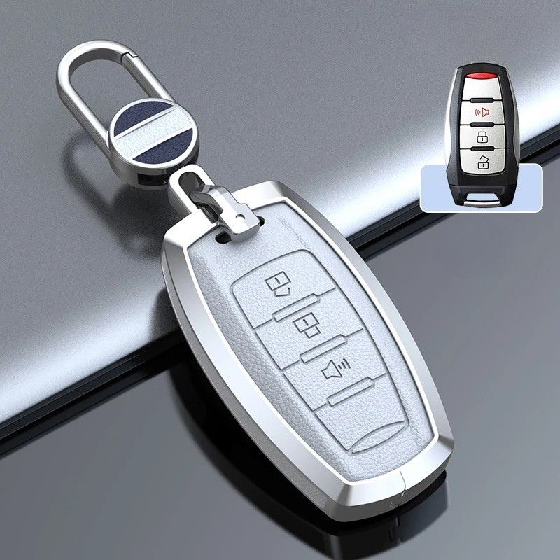 Cargue la imagen en el visor de la galería, Great Wall Zinc Alloy Leather Car Key Fob Case Cover For GWM Cannon (Pao) Passenger, Commercial

