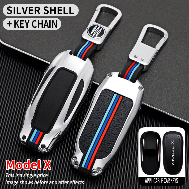 Cargue la imagen en el visor de la galería, Tesla Metal Car Key Fob Casefor Model X
