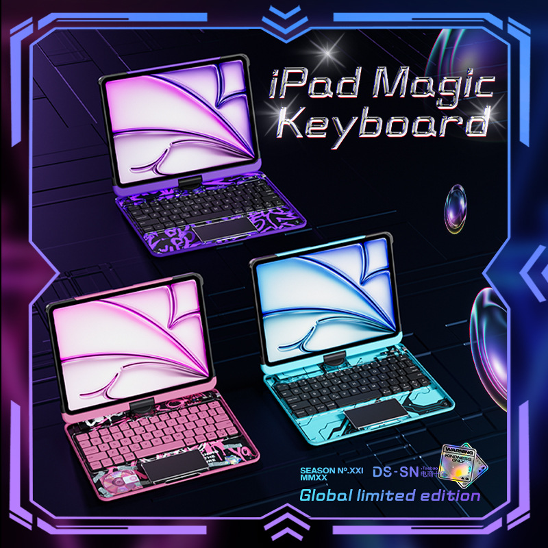Load image into Gallery viewer, Apple iPad Air 4/5 10.9&#39;&#39; 4/5th Gen (2020/2022) - 180 Degree Rotation Magic Cyberpunk Style Transparent Keyboard Case - i-Station Mobile Phone &amp; Electronic Device Repair and Accessories
