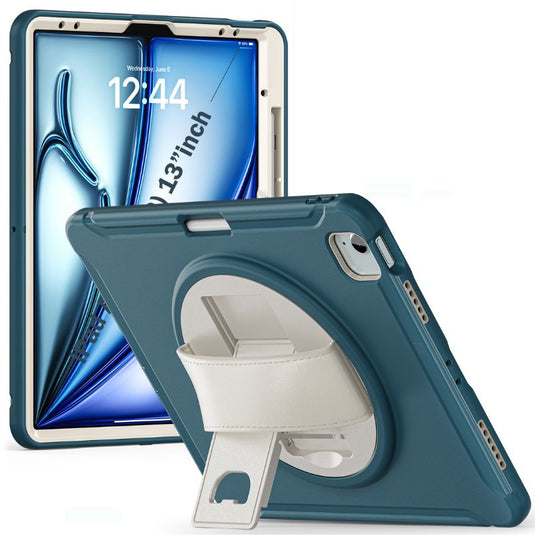 Apple iPad Air 6 13” & iPad Pro 3/4/5/6 12.9"   - 360 Degree Rotate Shockproof Heavy Duty Tough Stand Case Cover With Pen Holder - Polar Tech Australia