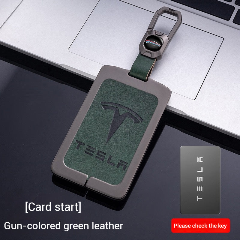 Cargue la imagen en el visor de la galería, Tesla Metal + PU Leather Smart Key Card Case for Model 3, S, Y, X
