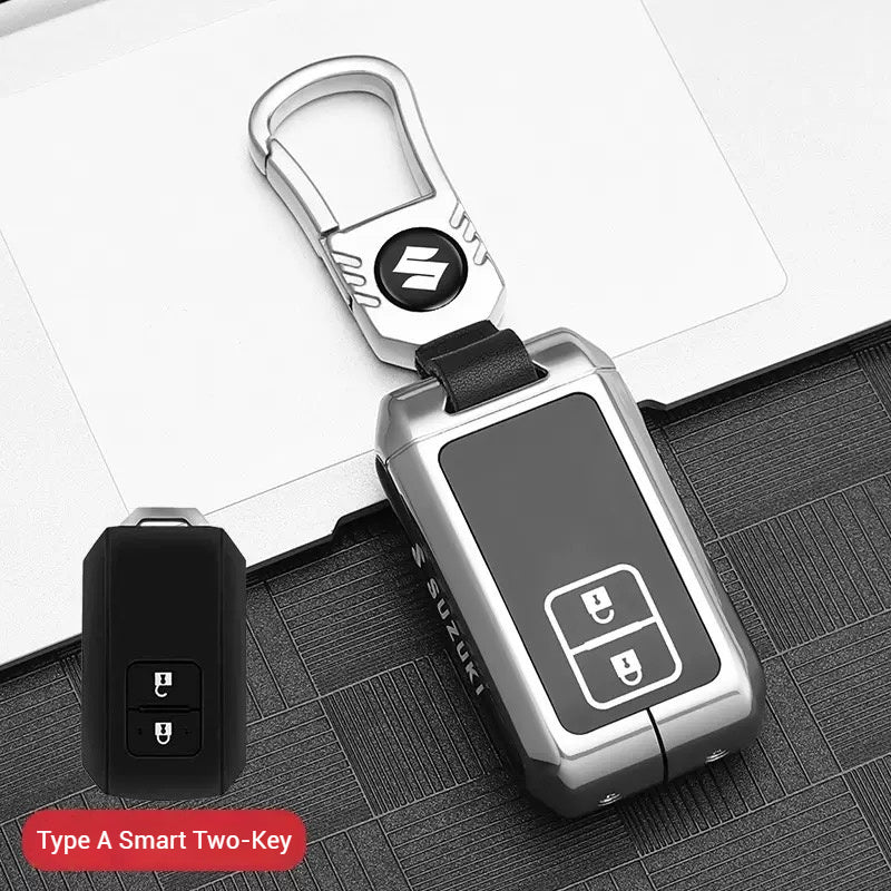Load image into Gallery viewer, Suzuki Zinc Alloy + Silicone Car Key Fob Case Cover For Dzire, Ertiga, Vitara, Brezza, Baleno, HustlerJimny, - Polar Tech Australia
