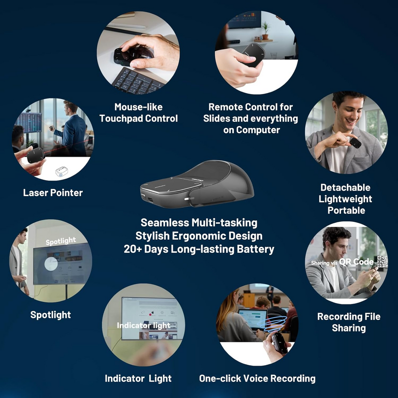 Load image into Gallery viewer, [Detachable] Cheerdots 2 Bluetooth Detachable Air Mouse Touchpad Mouse With Voice Recording - Polar Tech Australia
