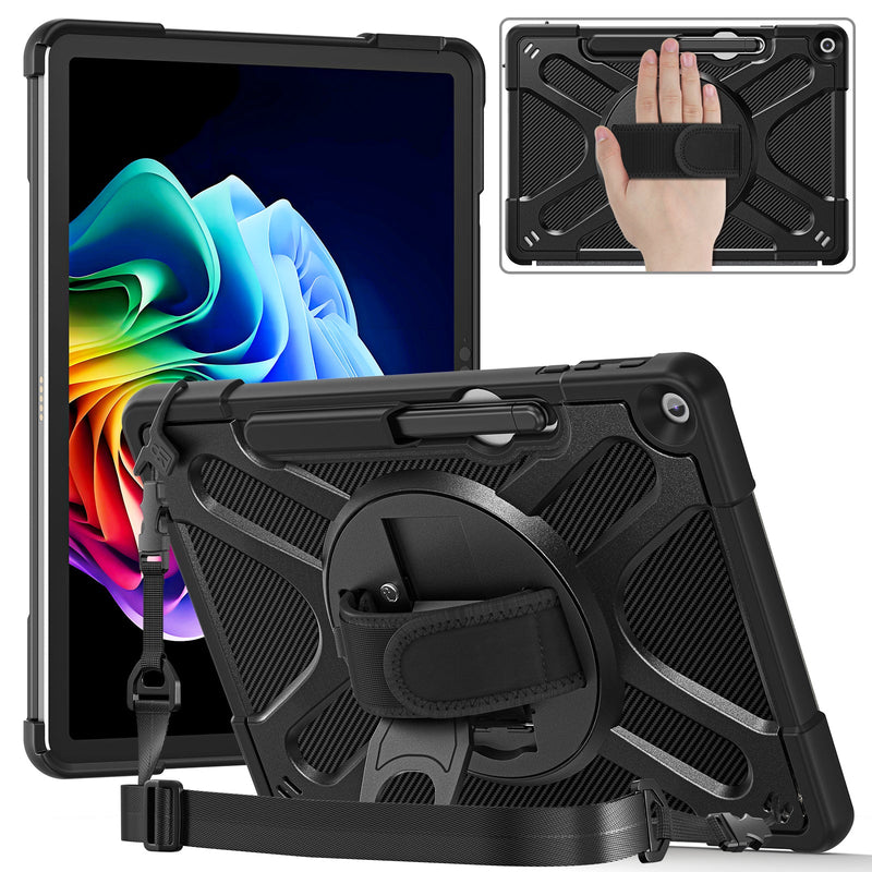 Load image into Gallery viewer, Microsoft Surface Pro 12 (2025) - Heavy Duty 360 Degree Rotate Stand Hand Strap Case With Shoulder Strap

