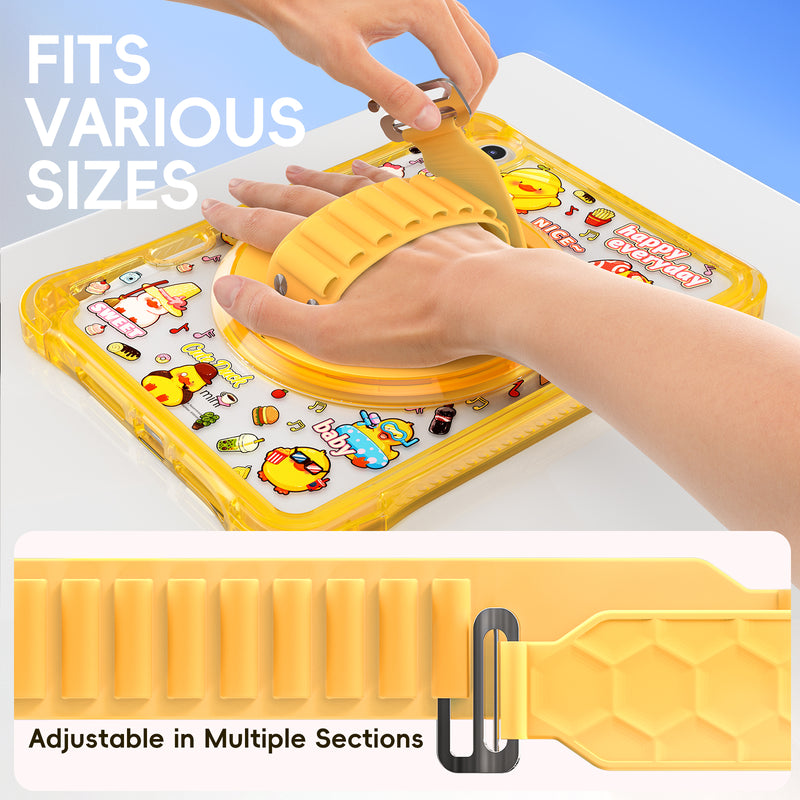 Cargue la imagen en el visor de la galería, [Built-in Pen Slot][With Shoulder Strap] Apple iPad Mini 6/7 8.3&#39;&#39; 6/7th Gen (2021/2024) Cartoon Kids Transparent Anti-Drop Protective Stand Case
